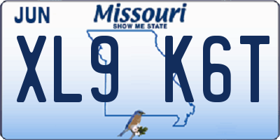 MO license plate XL9K6T