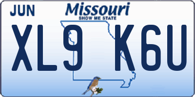 MO license plate XL9K6U