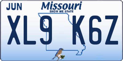 MO license plate XL9K6Z