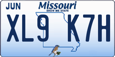 MO license plate XL9K7H