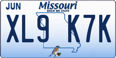 MO license plate XL9K7K
