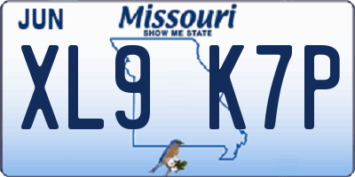 MO license plate XL9K7P