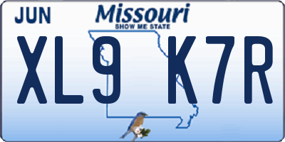 MO license plate XL9K7R