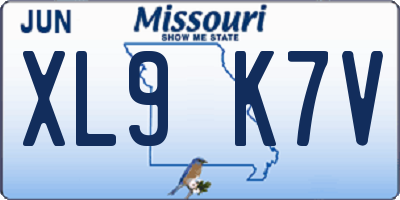 MO license plate XL9K7V