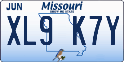 MO license plate XL9K7Y
