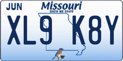 MO license plate XL9K8Y
