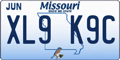 MO license plate XL9K9C