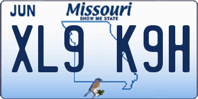 MO license plate XL9K9H