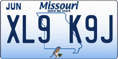 MO license plate XL9K9J