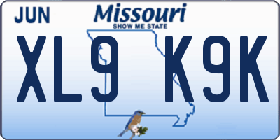 MO license plate XL9K9K