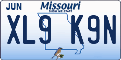 MO license plate XL9K9N
