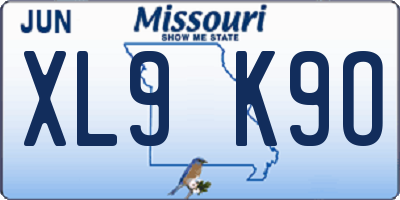MO license plate XL9K9O