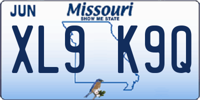 MO license plate XL9K9Q
