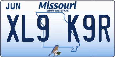 MO license plate XL9K9R