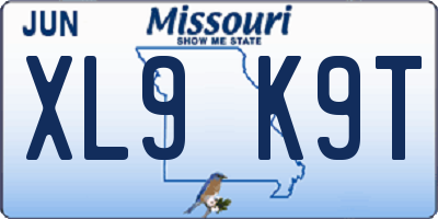 MO license plate XL9K9T