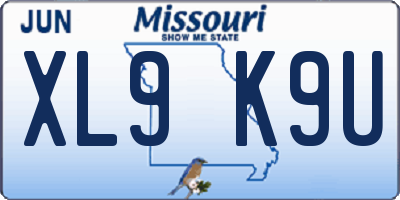 MO license plate XL9K9U