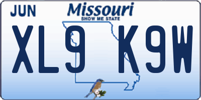MO license plate XL9K9W
