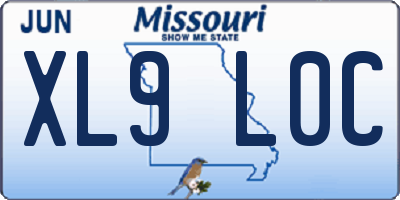 MO license plate XL9L0C