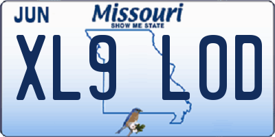 MO license plate XL9L0D