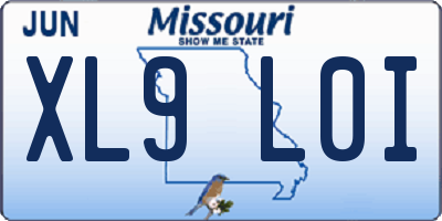 MO license plate XL9L0I
