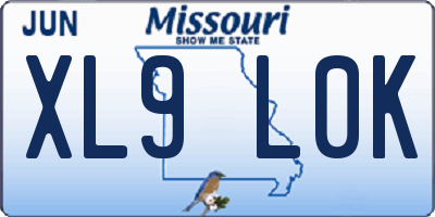 MO license plate XL9L0K