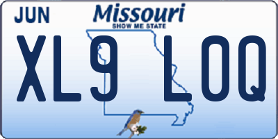 MO license plate XL9L0Q