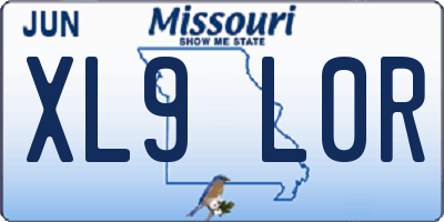 MO license plate XL9L0R