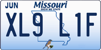 MO license plate XL9L1F