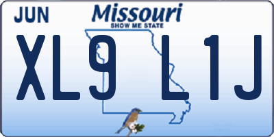 MO license plate XL9L1J
