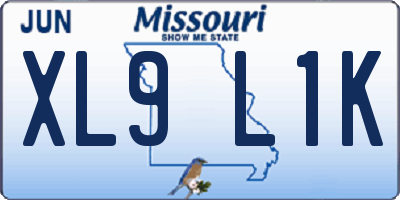MO license plate XL9L1K