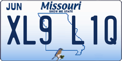 MO license plate XL9L1Q