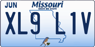 MO license plate XL9L1V