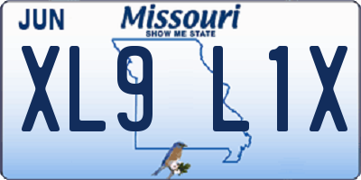 MO license plate XL9L1X