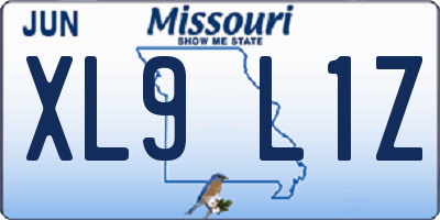 MO license plate XL9L1Z