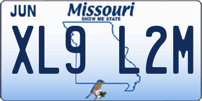 MO license plate XL9L2M