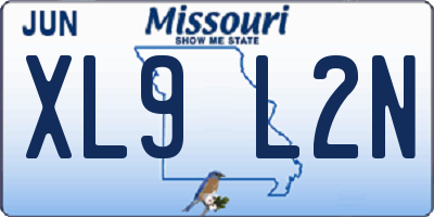 MO license plate XL9L2N