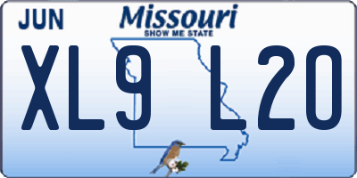 MO license plate XL9L2O