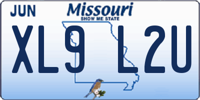MO license plate XL9L2U