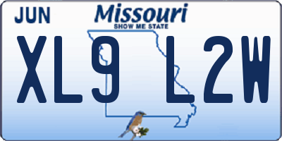 MO license plate XL9L2W