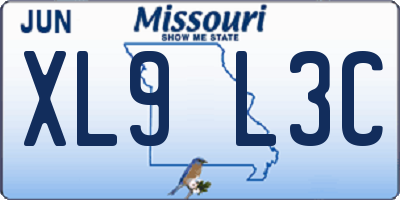MO license plate XL9L3C