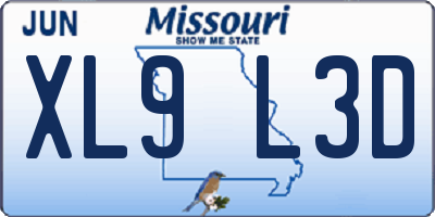 MO license plate XL9L3D