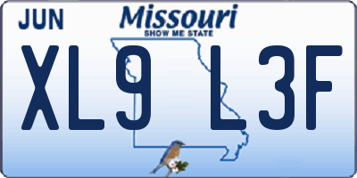 MO license plate XL9L3F