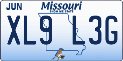 MO license plate XL9L3G