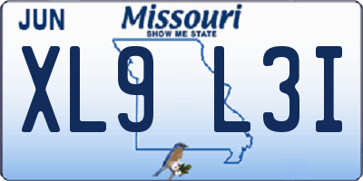 MO license plate XL9L3I