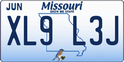MO license plate XL9L3J