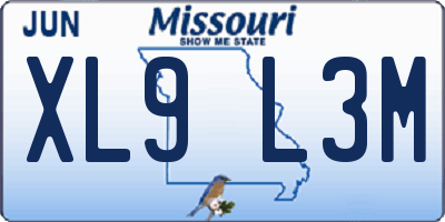 MO license plate XL9L3M