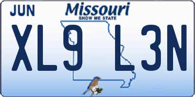 MO license plate XL9L3N