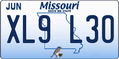 MO license plate XL9L3O