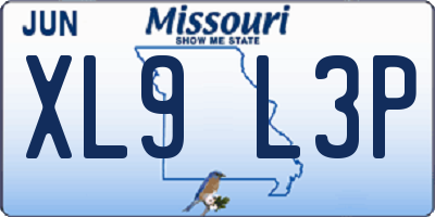 MO license plate XL9L3P