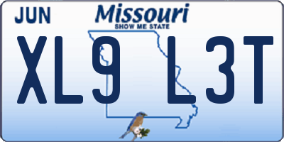 MO license plate XL9L3T